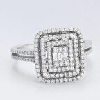 0.61 Karat Baget Pırlanta Yüzük  (H-I VS/3 Sıra)